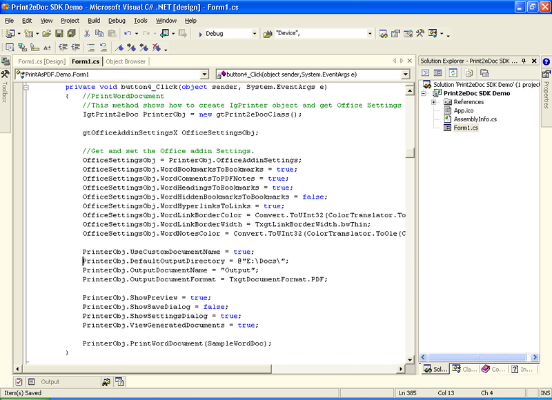 Print2eDoc SDK Screenshot